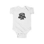 White baby bodysuit with front car quote graphic