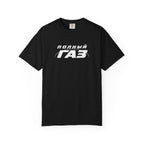 Black Full Throttle T-shirt with front graphic print, crew neck short sleeves