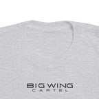 Heather gray toddler t-shirt with Big Wing Cartel chest logo