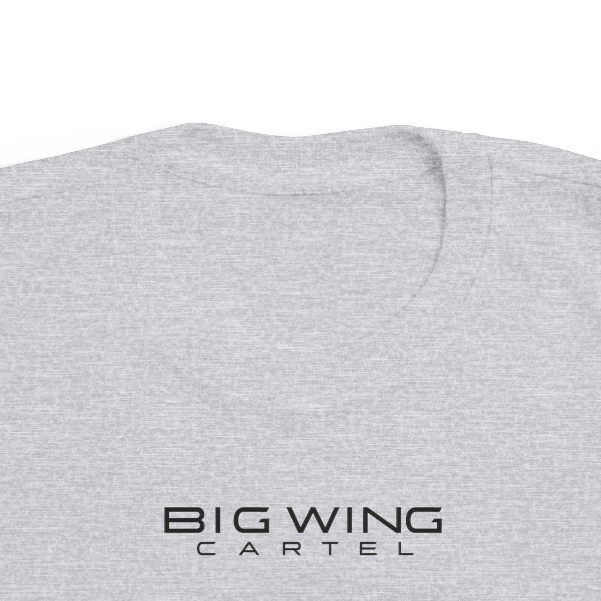 Heather gray toddler t-shirt with Big Wing Cartel chest logo