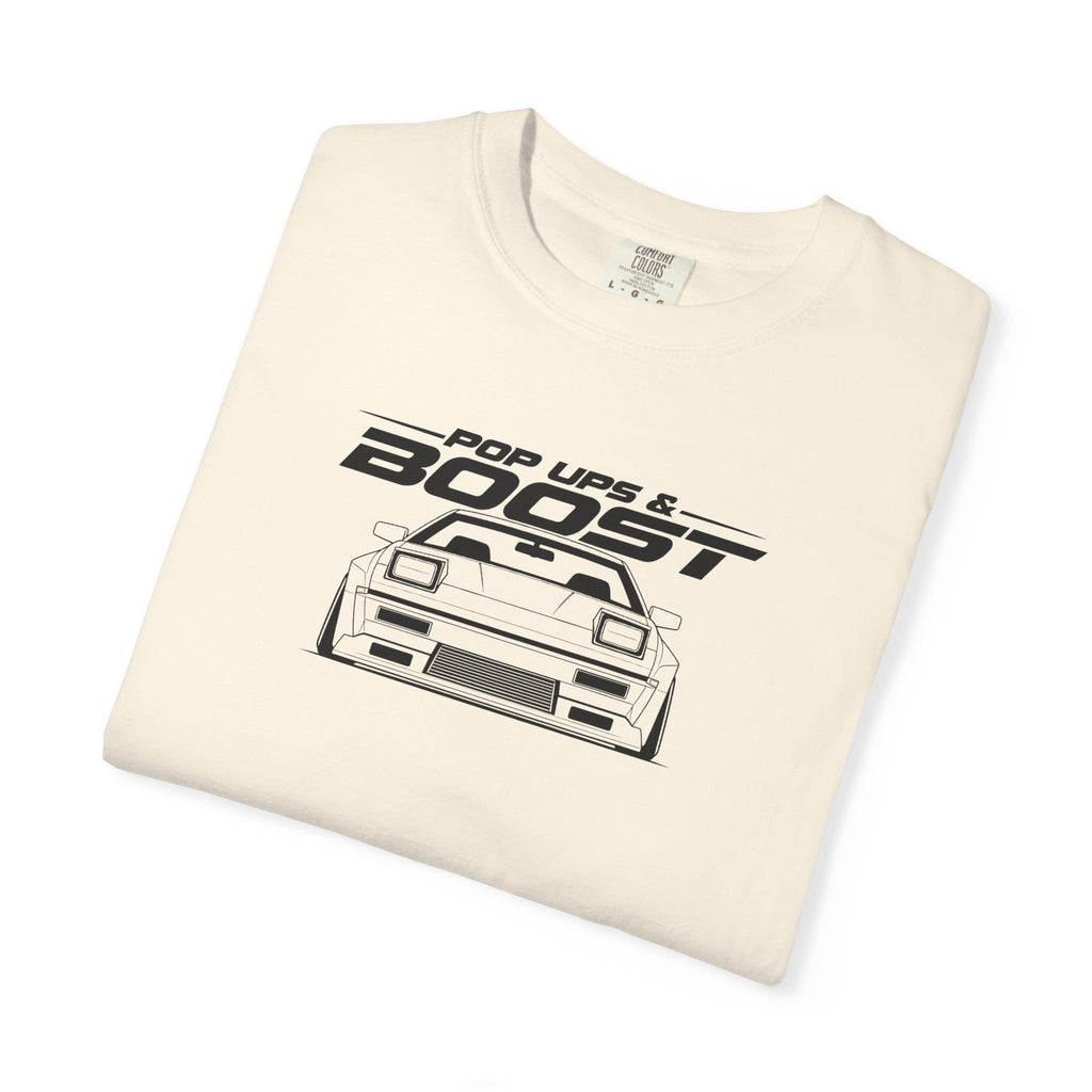 Ivory JDM graphic T-shirt with front car logo print, crew neck