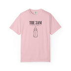 Blush pink baby bottle graphic t-shirt with “THE 3AM CLUB” text on the front