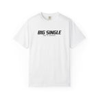 White T-shirt with crew neck and “BIG SINGLE” front graphic, short sleeves