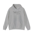 Sport gray hoodie with BIG WING CARTEL car graphic, kangaroo pocket, drawstring hood
