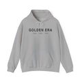 Light gray pullover hoodie with front “GOLDEN ERA” logo text and kangaroo pocket
