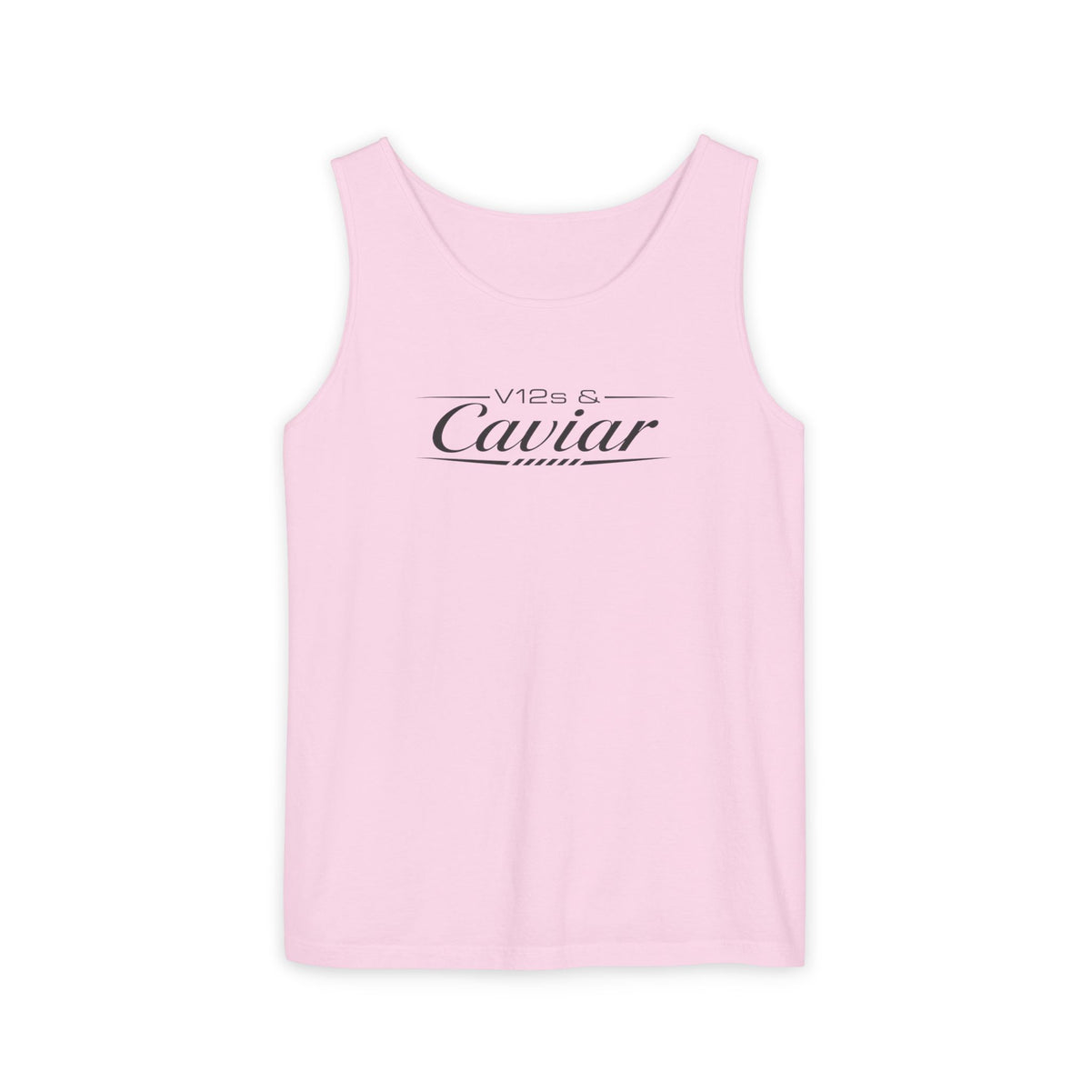 Pink tank top with “V12s Caviar” front graphic