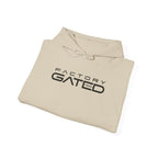 Sand hoodie with drawstring hood and front logo graphic