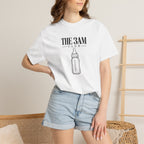 White crew-neck baby bottle T-shirt with “THE 3AM CLUB” front graphic