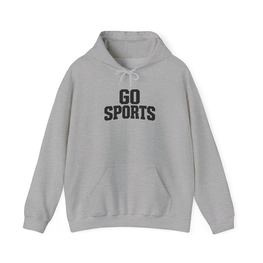 Go Sports hoodie in sport grey with front kangaroo pocket and drawstring hood
