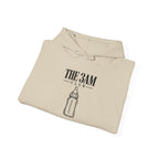 Sand baby hoodie folded with “THE 3AM CLUB” logo and bottle graphic on chest.
