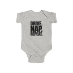 Drive. Nap. Repeat. Baby Bodysuit