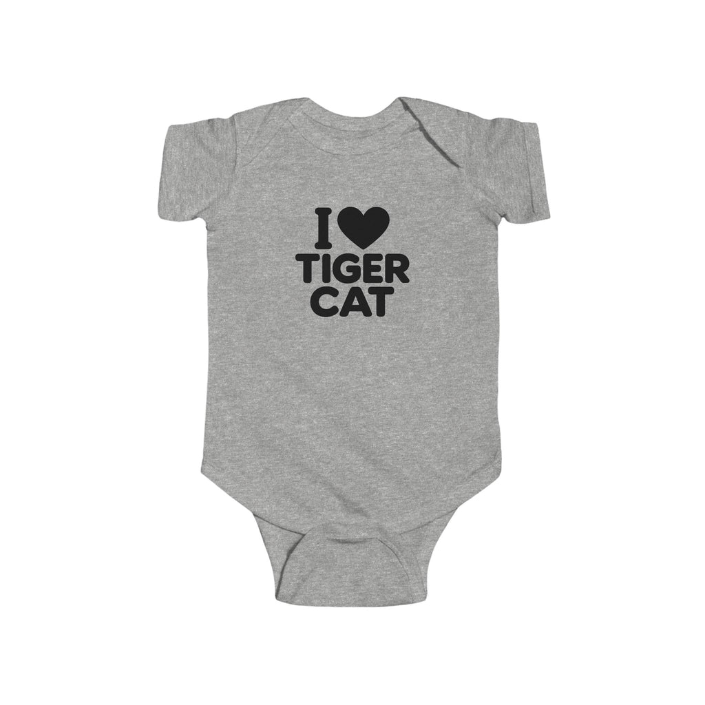 I Love Tiger Cat Baby Bodysuit