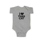 I Love Tiger Cat Baby Bodysuit