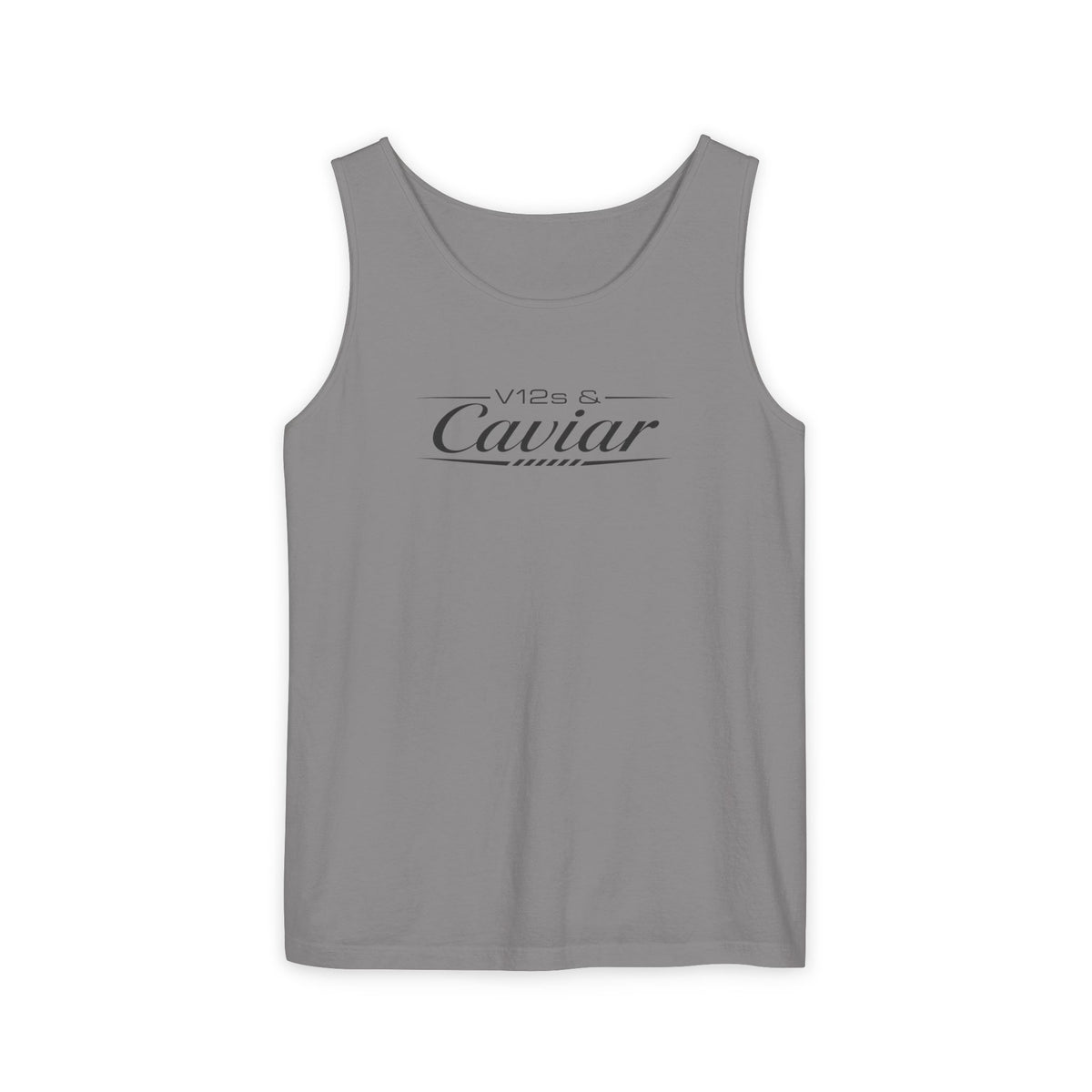 Gray tank top with “V12s Caviar” front graphic