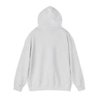 Light gray pullover hoodie back view with hood and long sleeves