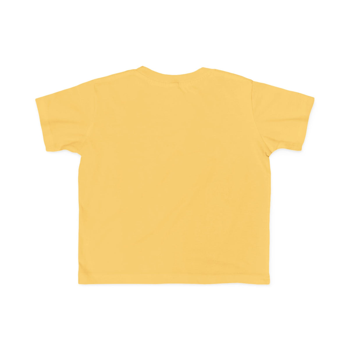Butter-yellow toddler T-shirt back view with crew neck
