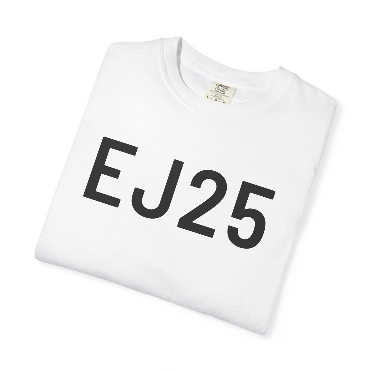 T-shirt with EJ25 print, white, crew neck, short sleeves