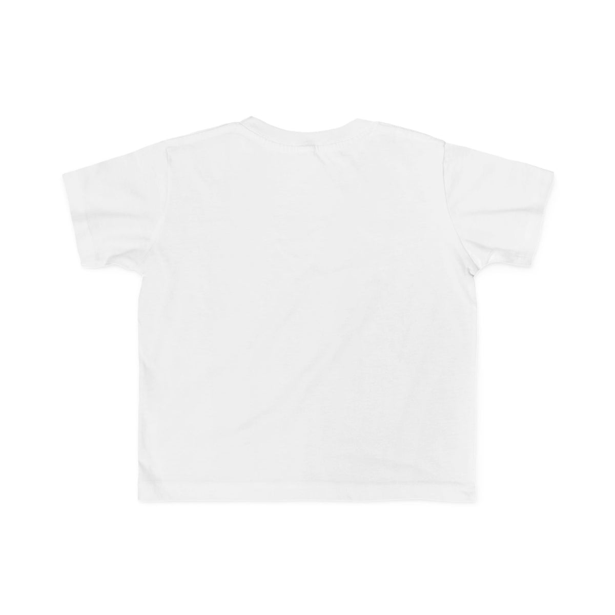 Toddler T-shirt, white back view with no visible graphic.