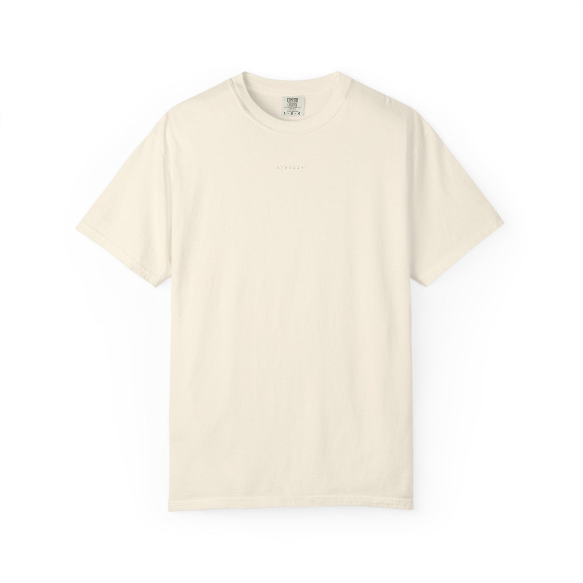 Ivory crew-neck T-shirt with small chest logo