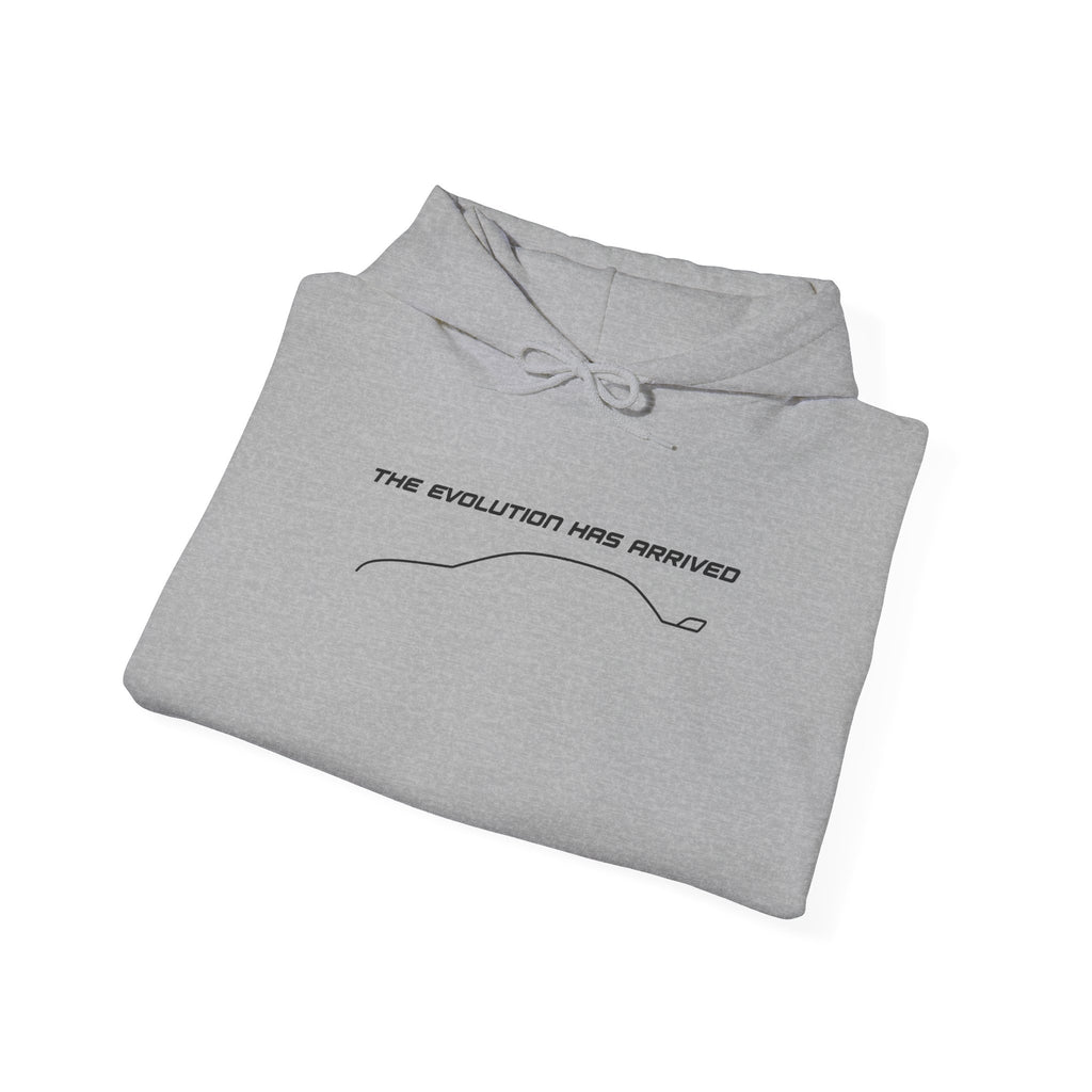 Sport grey hoodie with drawstring hood and chest graphic print