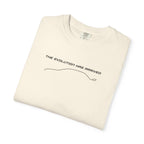 Ivory Evo Outline T-shirt close-up, chest text and line art graphic