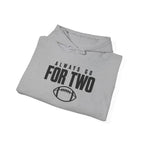 Sport grey hoodie folded with drawstring hood and football graphic on chest