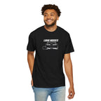 Black T-shirt worn by model; centered 'Loud Noises' car graphic