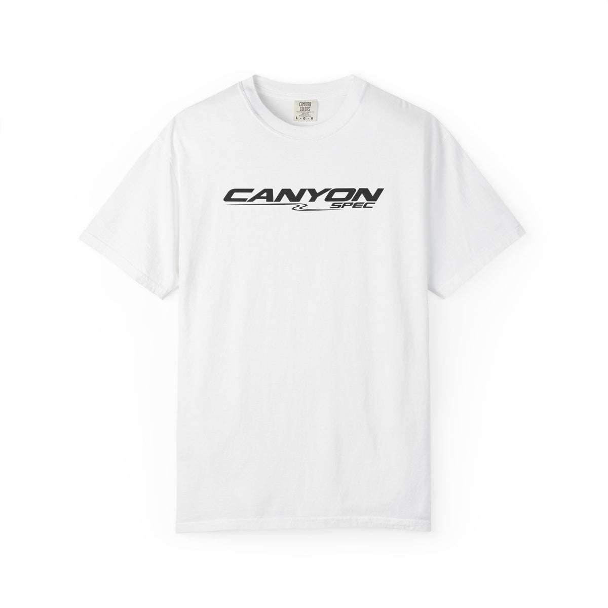 White Canyon Spec T-shirt with small chest logo graphic