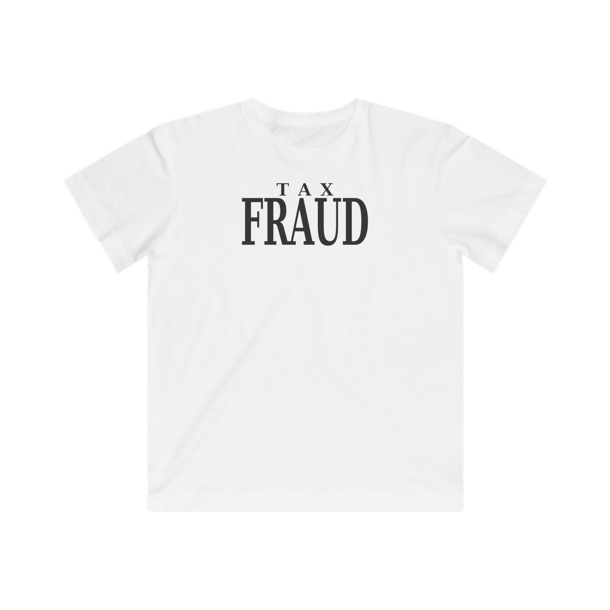 Kids T-shirt, white, crew neck; front graphic text print