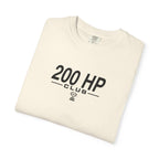 Ivory 200 HP Club T-shirt front with logo print and visible neck tag