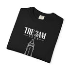 Black baby bottle graphic t-shirt with “THE 3AM CLUB” text and bottle icon on the front